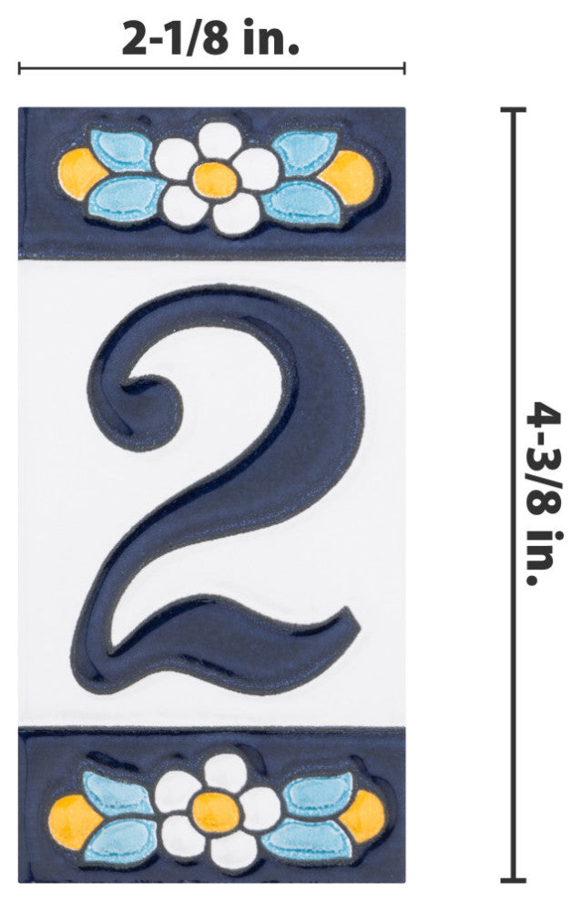 Sevillano Flora Letters 2-1/8 in. x 4-3/8 in. Ceramic Wall Tile, 2