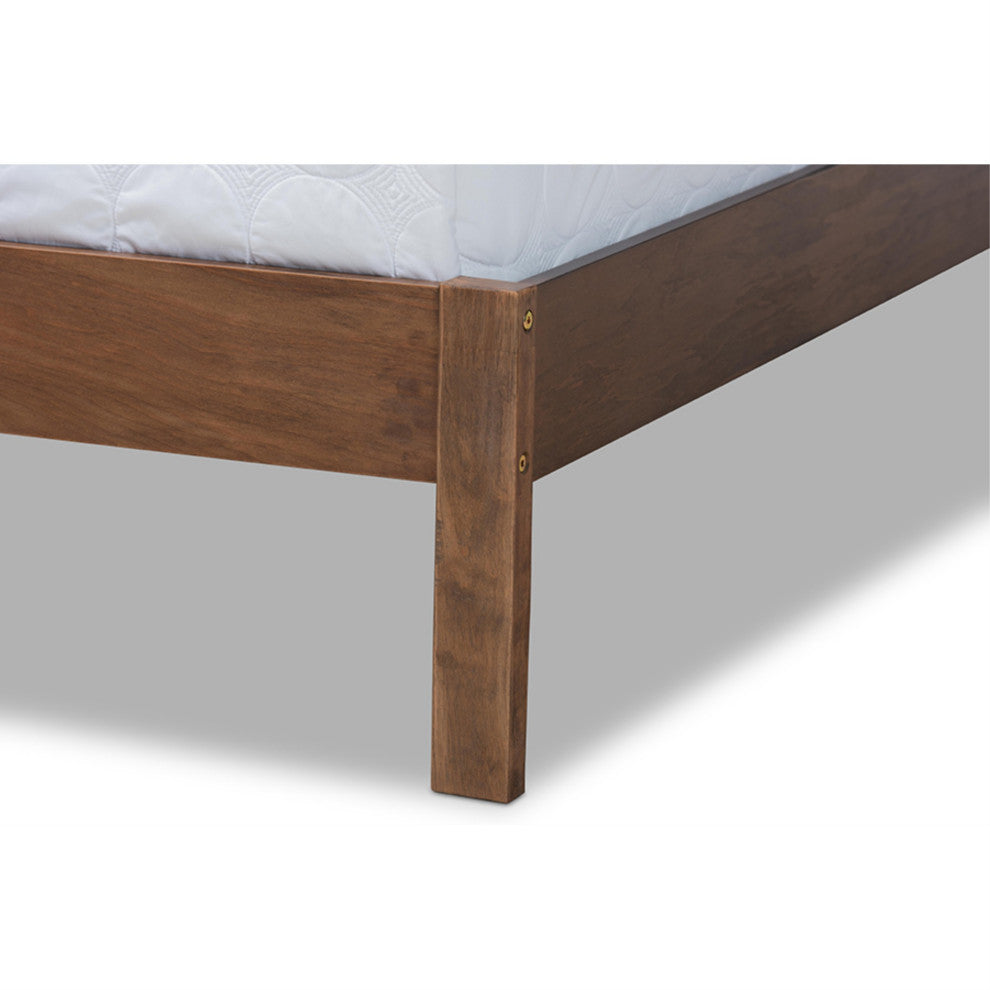 Anthony Modern and Contemporary Walnut Brown Finished Wood Queen Size Panel Bed