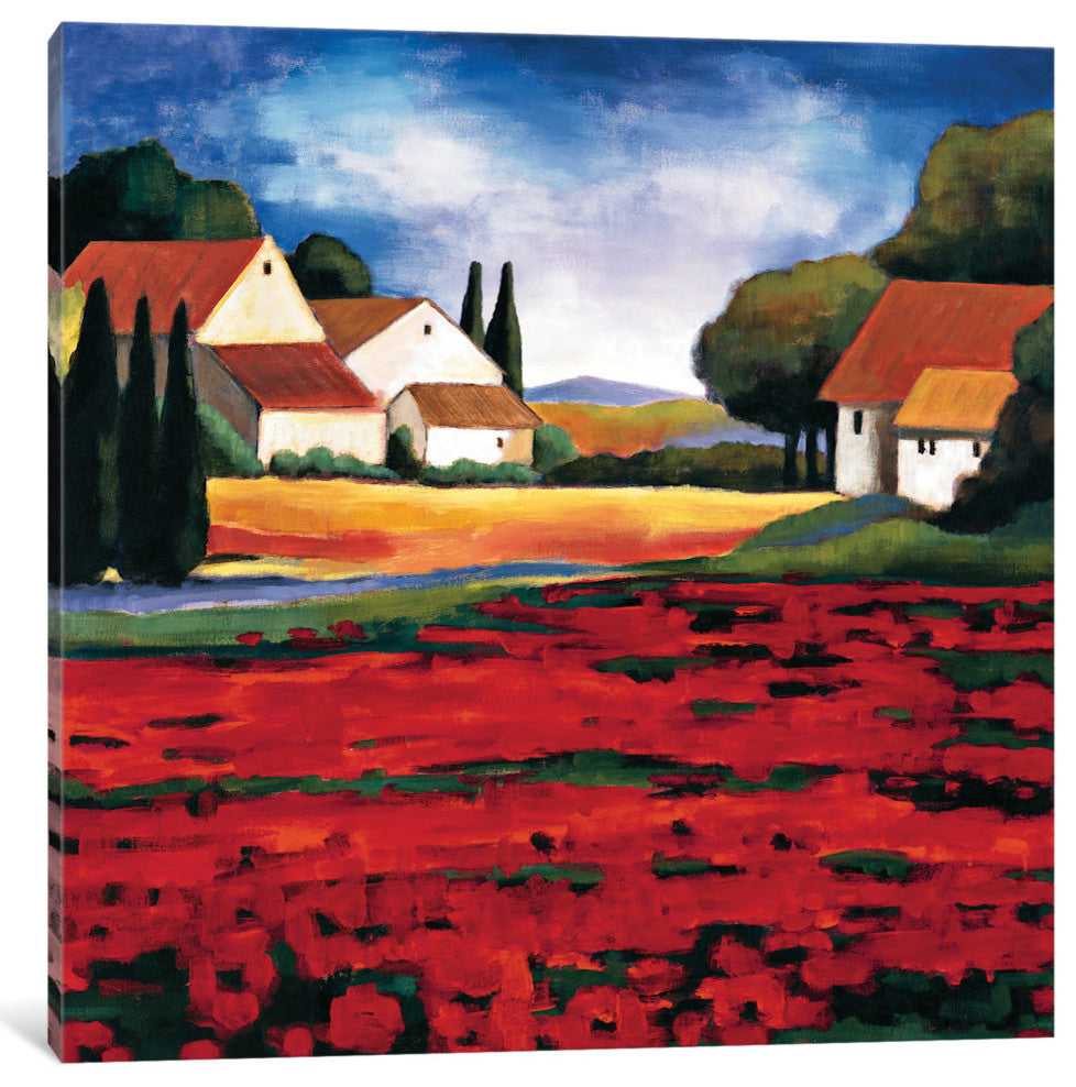"Poppy Field I" by Janine Clarke, Canvas Print, 26"x26"