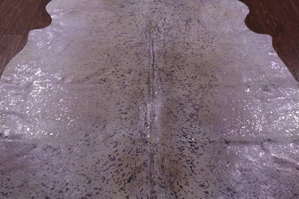 Purple Metallic Cowhide Rug 6' 7" X 6' 4" C2075