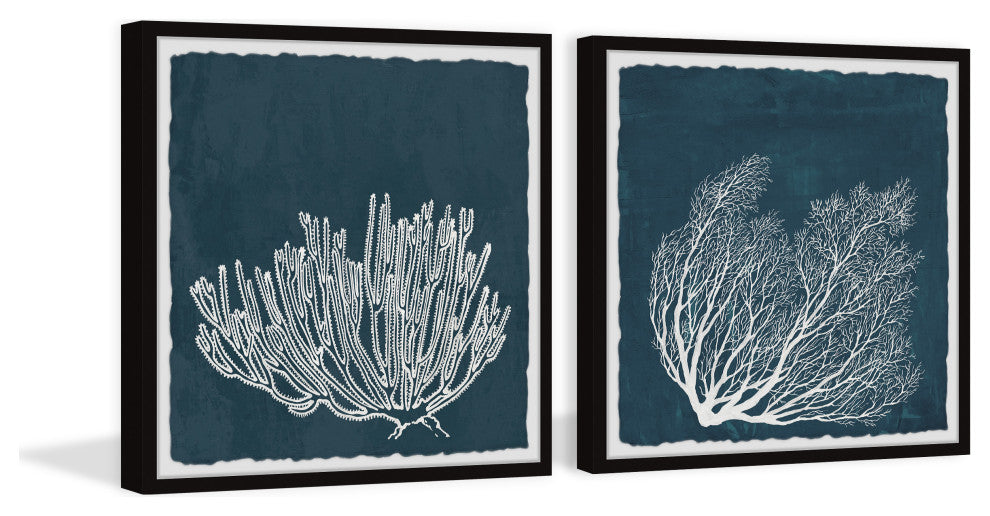 Tropical Corals Diptych, 2-Piece Set, 18x18 Panels
