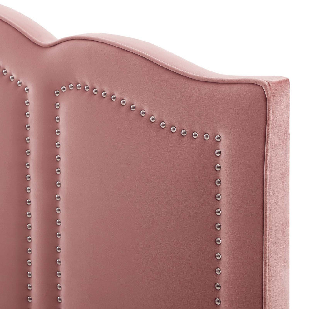 Headboard, King Size, Velvet, Pink, Modern Contemporary, Bedroom Master Suite