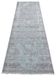 Chetwode Green Persian Design Hand Knotted Wool and Silk Runner Rug 2'7"x9'9"