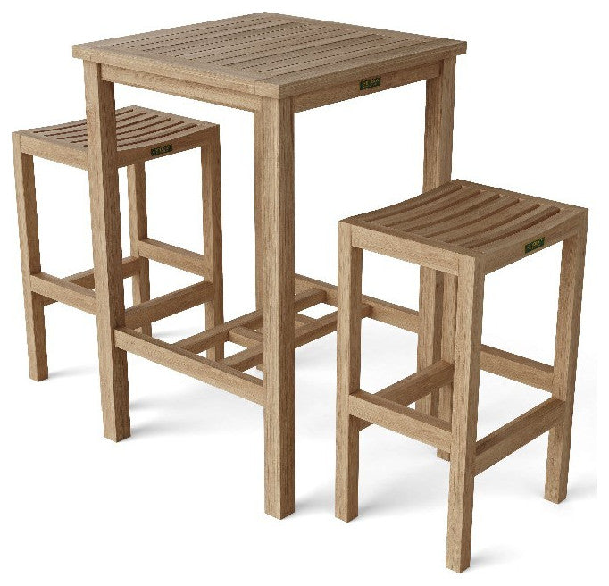 Anderson Teak Set-113A Bahama Montego 3-Pieces Square Bar Set