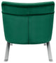 Gilda Lounge Chair, Green Velvet With Silver Base