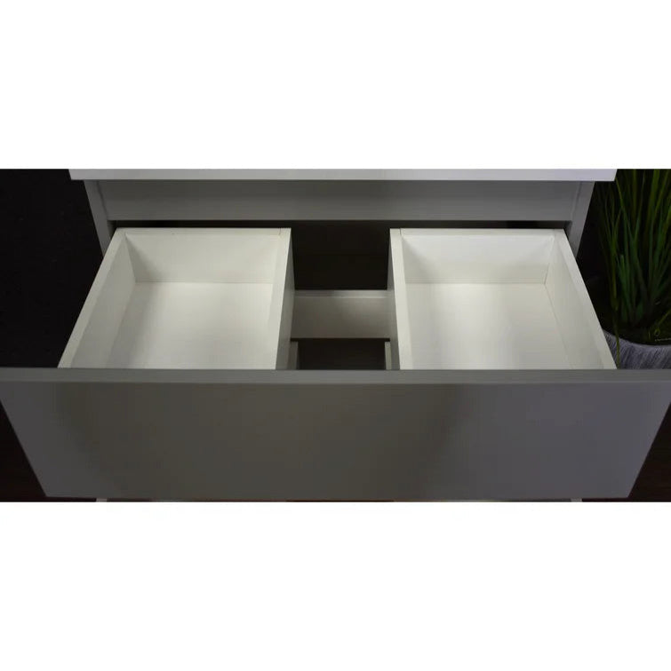 Salt 20Dx24" Floating Bathroom Vanity, Gray With Acrylic Top