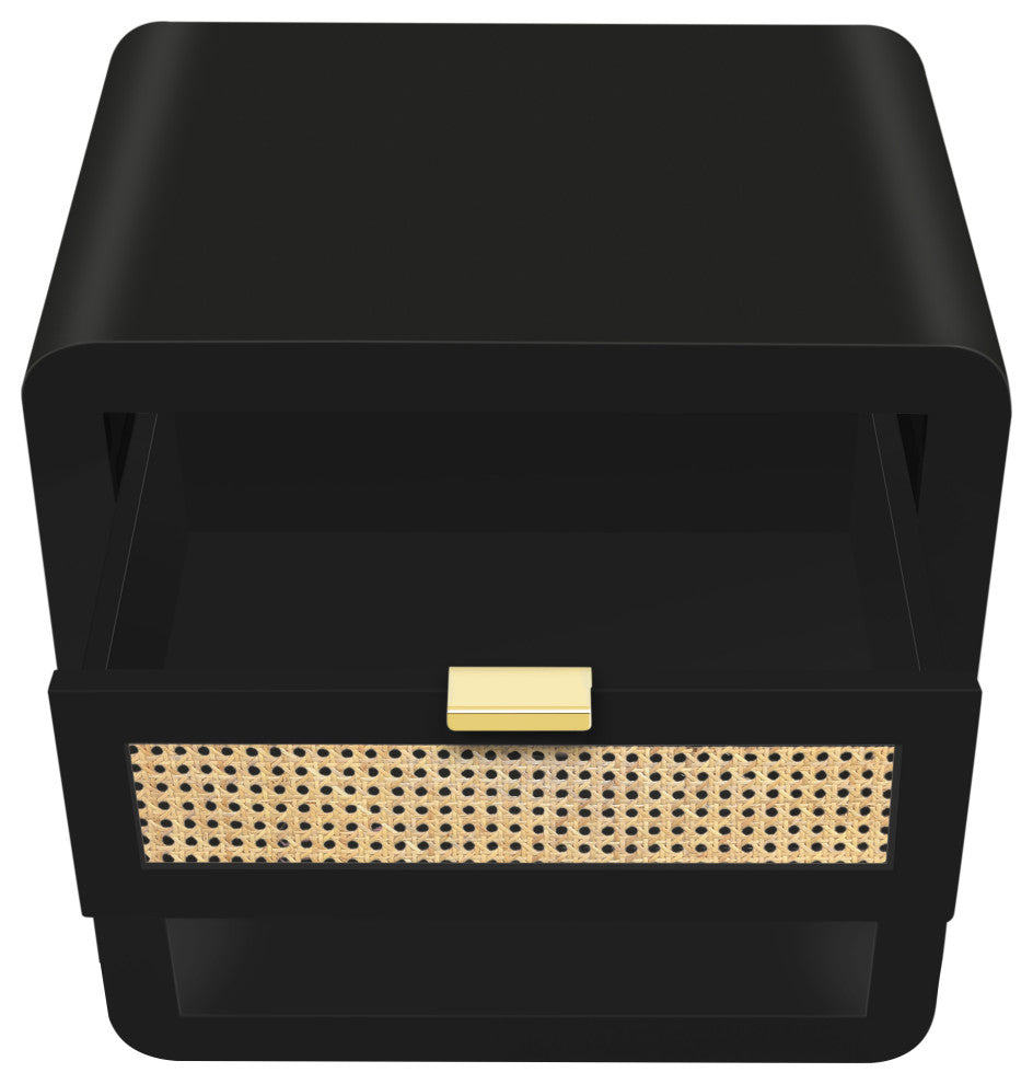 Langham Night Stand, Black, Large