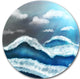 Blue Sky With Clouds, Landscape Large Disc Metal Wall Art, 36"