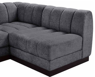 Quinn Chenille Upholstered 6-Piece L-Shaped Modular Sectional, Grey