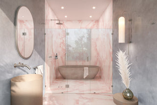 78"x77" Frameless 3 Panel Inline Shower Door, Brushed Nickel