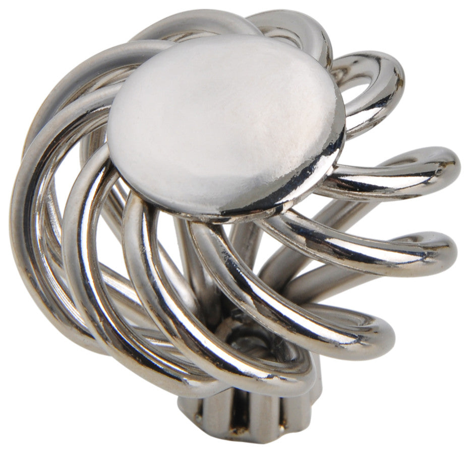 Utopia Alley Aire Round Swirl Cabinet Knob, Brushed Nickel, 1.4", 5 Pack
