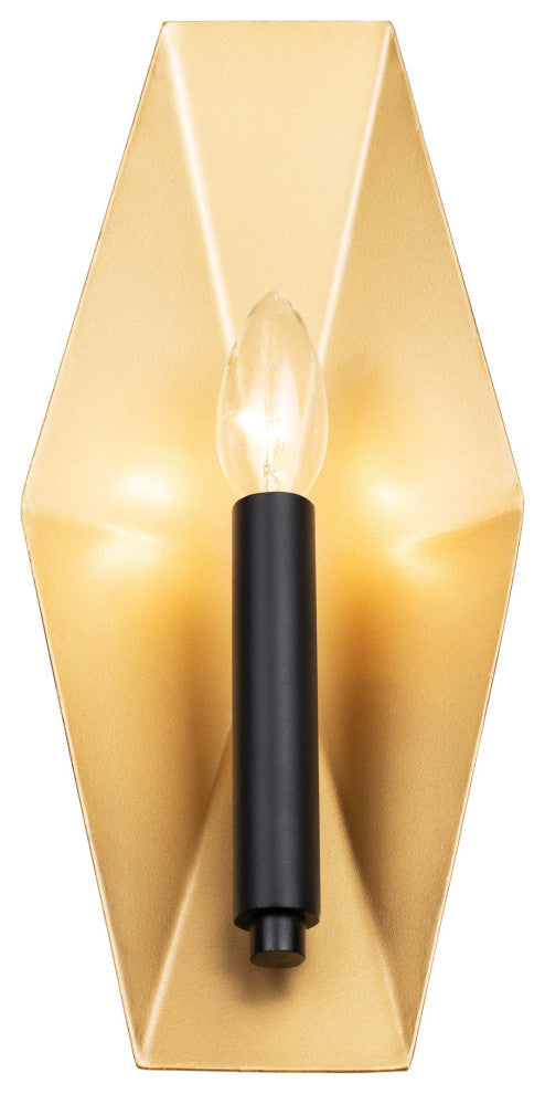 .-     Malone 1-Lt Sconce - Matte Black/French Gold