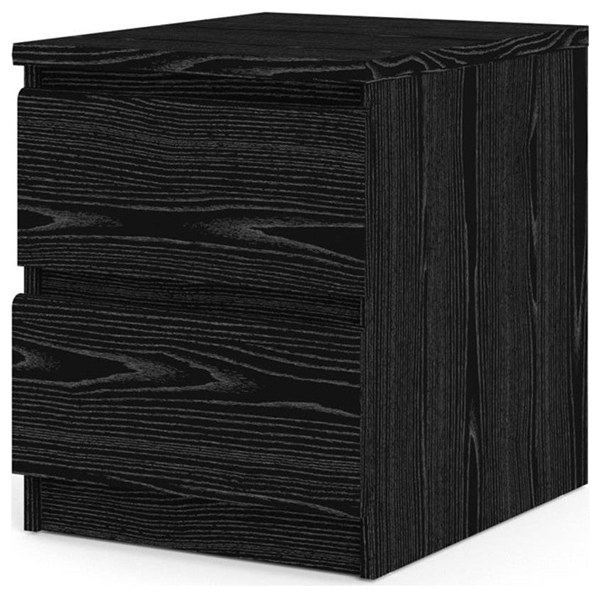 Tvilum Scottsdale 2 Drawer Wood Nightstand in Black