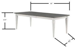 ACME Katia Dining Table With Leaf, Rustic Gray & Weathered White Finish