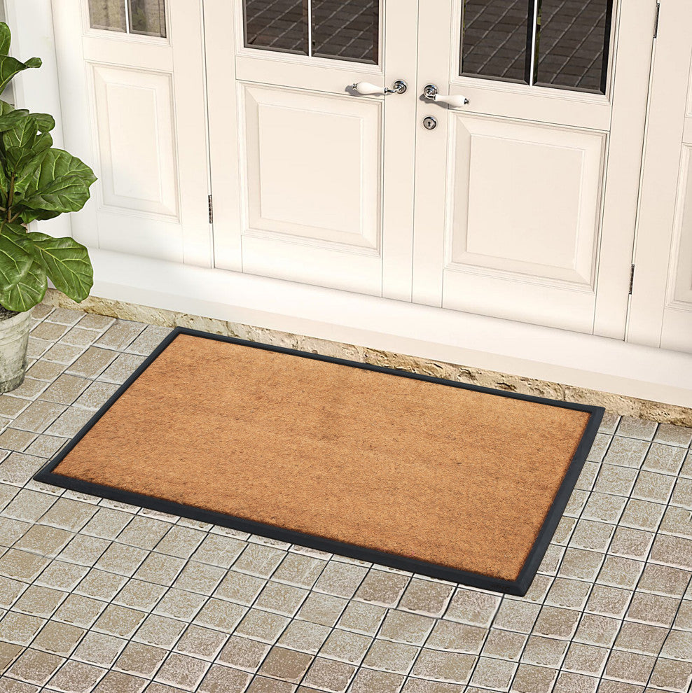 A1HC Rubber and Coir Heavy Weight large Outdoor Durable Doormat 24"X48", Beige