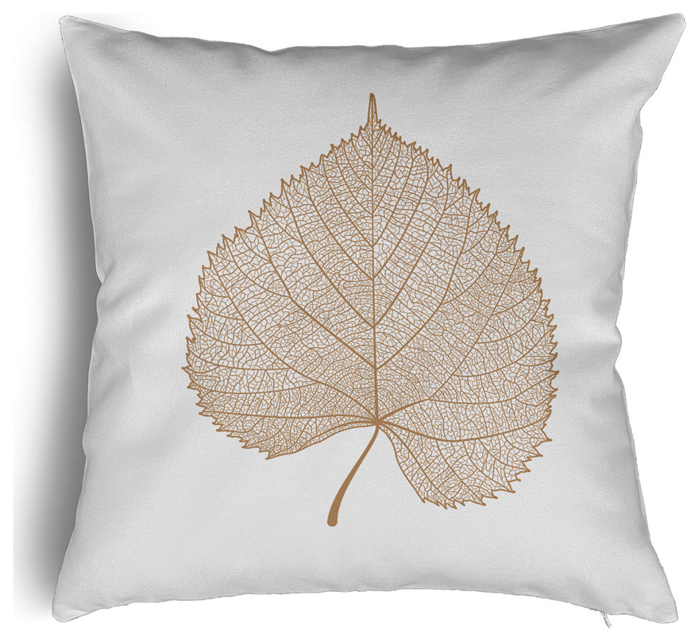 Leaf Study Accent Pillow With Removable Insert, Caramel, 26"x26"