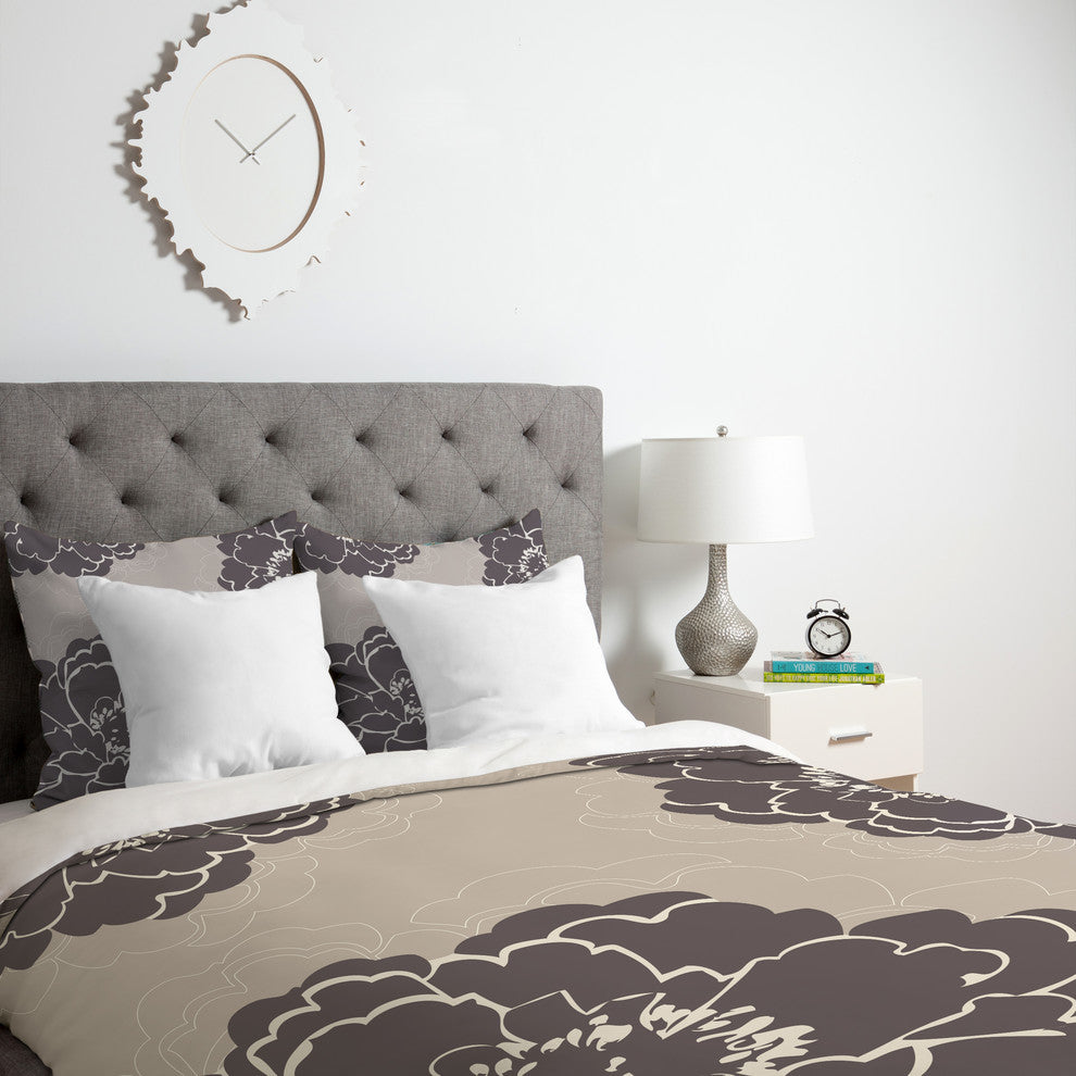Deny Designs Caroline Okun Winter Peony Duvet Cover - Lightweight