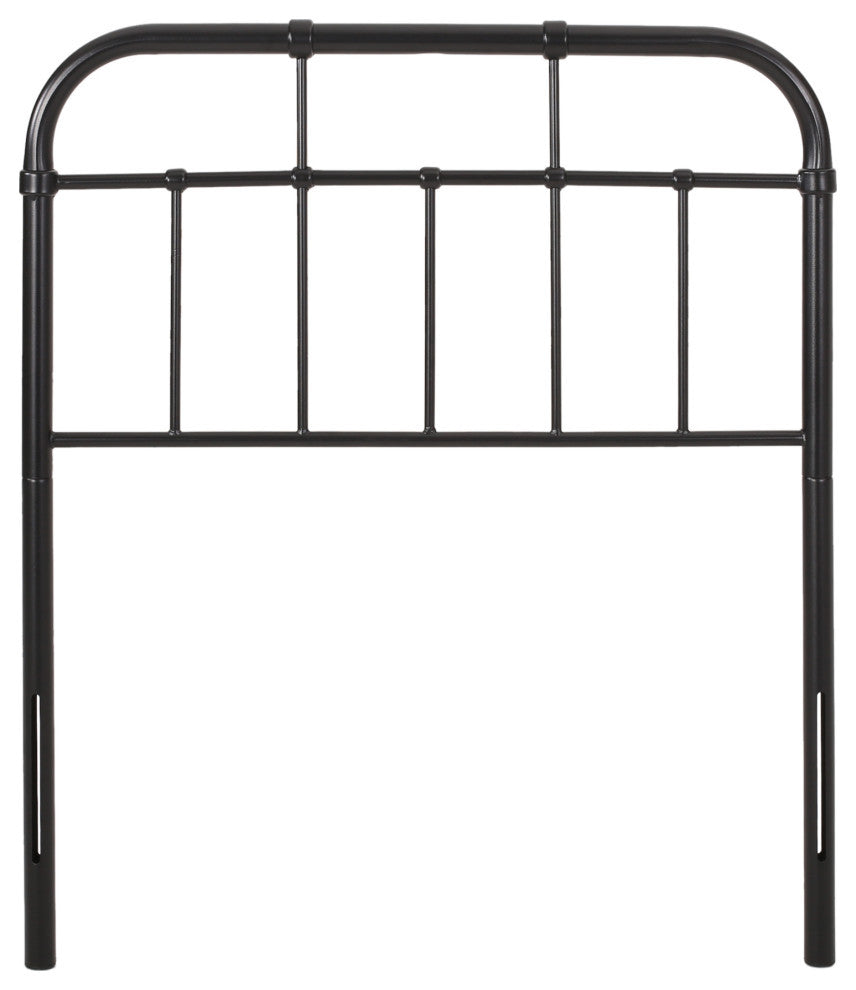 Hannah Industrial Iron Twin Headboard, Flat Black
