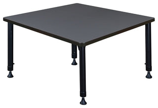 Kee 42" Square Height Adjustable Classroom Table, Gray