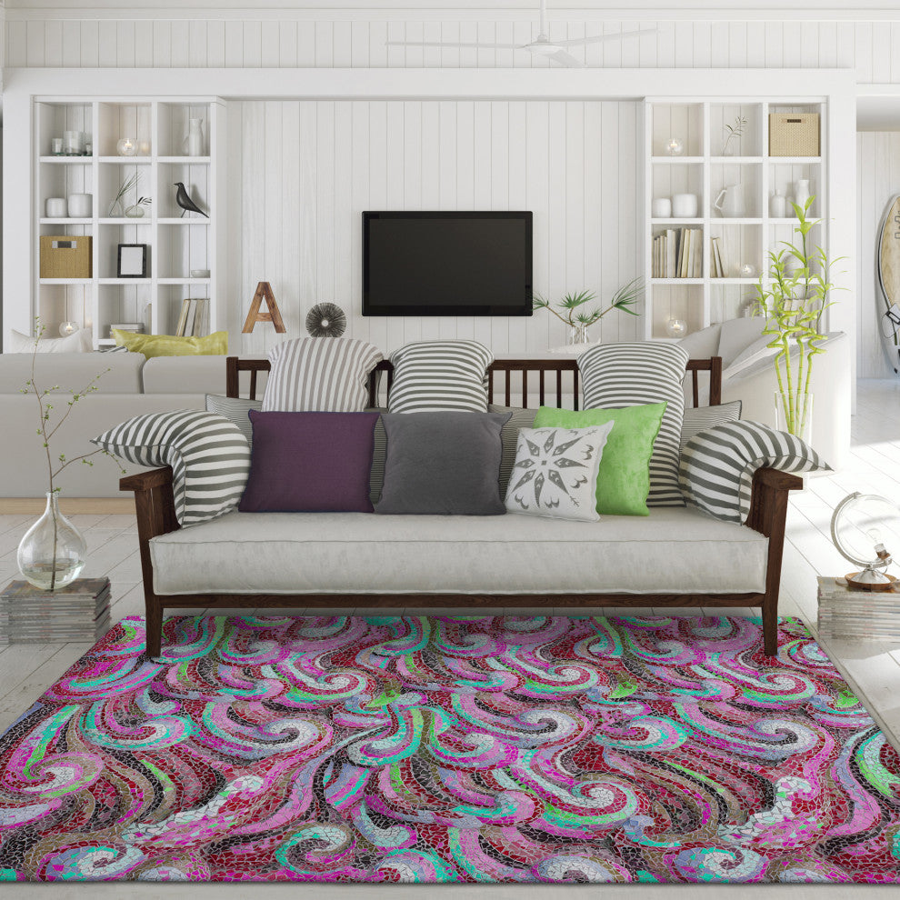 Indoor/Outdoor Seabreeze SZ14 Scarlett Machine Washable 5' x 7'6" Rug