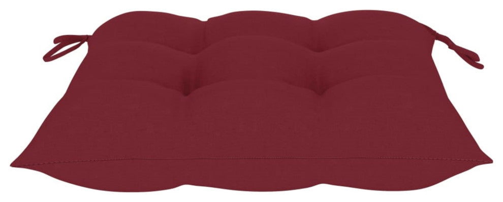 Vidaxl Rocking Chair With Wine Red Cushion Solid Teak Wood