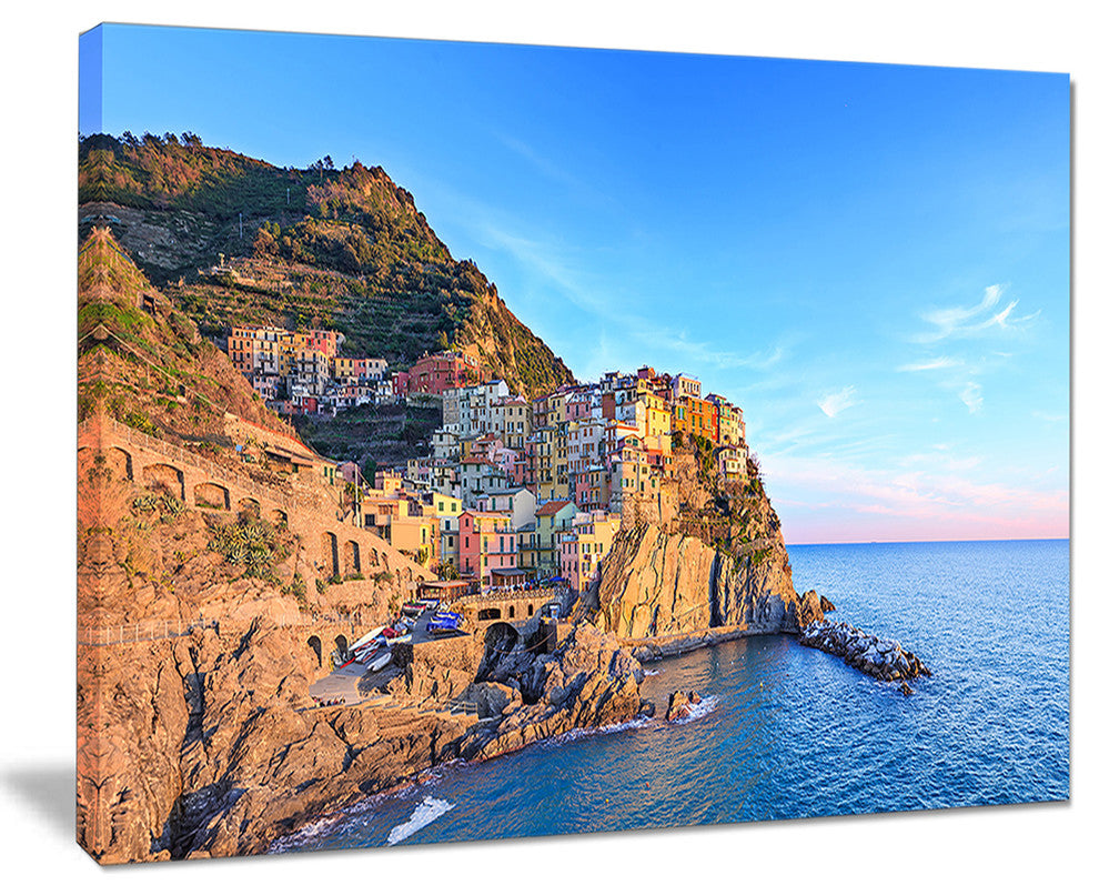 "Manarola Village Cinque Terre Italy" Seashore Wall Art, 40"x30"