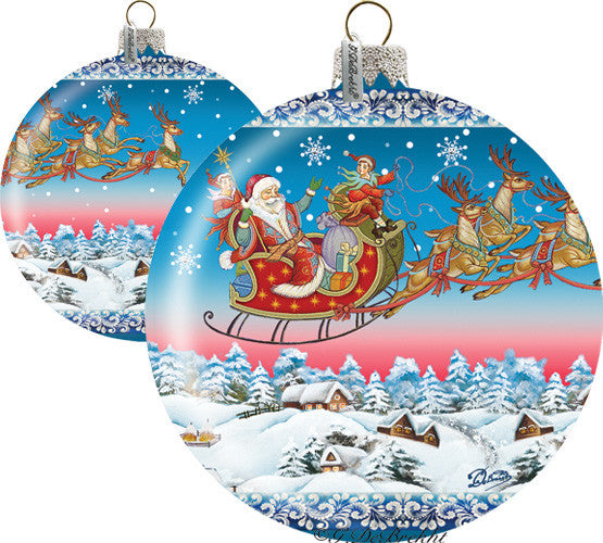 Hand Painted Scenic Glass Ornament Up Away Ball, Limited Edition