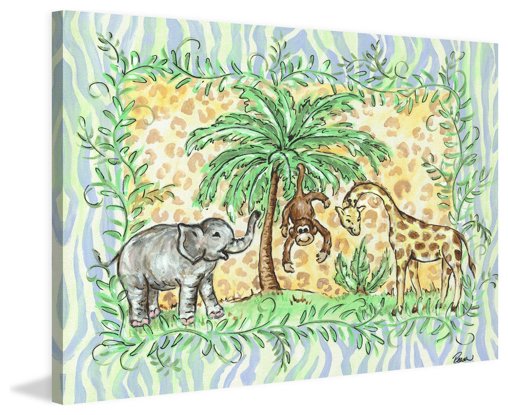 Marmont Hill, "Jungle" by Reesa Qualia Painting Print on Wrapped Canvas, 60x40