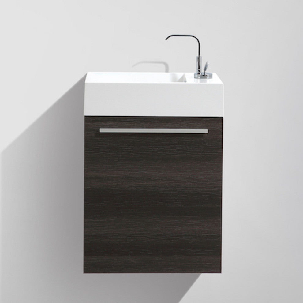 Colmar 18" Vanity Set With Acrylic Sink, Dark Oak