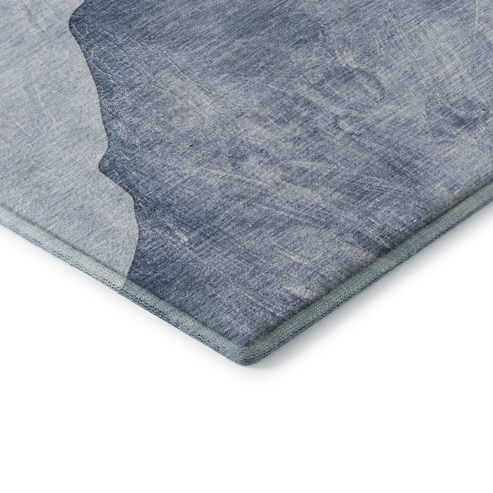 Premium Machine Washable Mayfield AMF547 Blue 2'3" x 7'6" Runner Rug