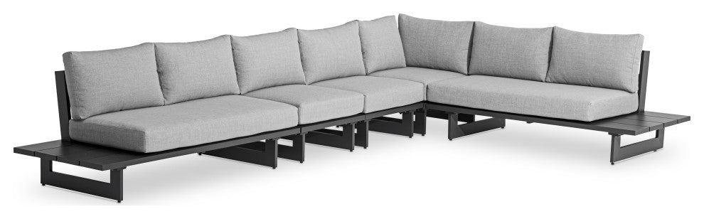 Maldives Grey Water Resistant Fabric Outdoor Patio Modular Sectional