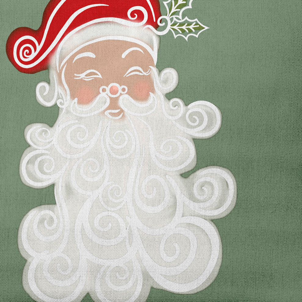 Believe in Santa Decorative Throw Pillow, Sage Green, 16"x16"