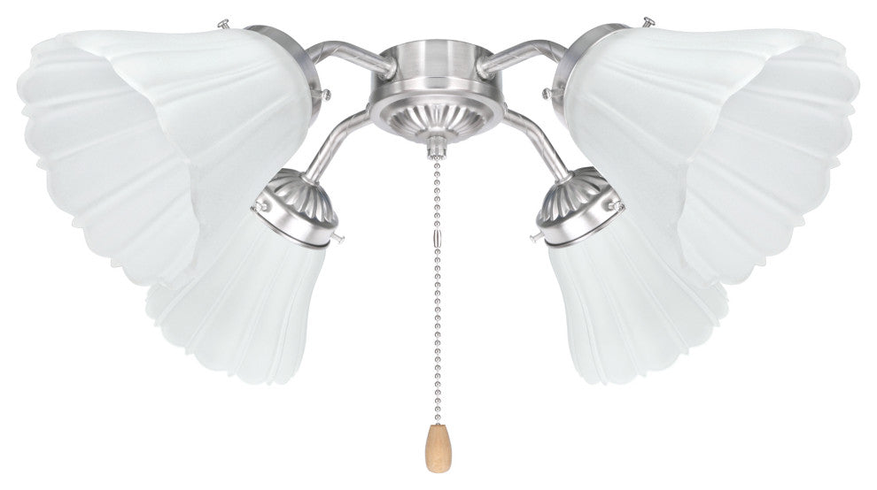 23087-4 Replacement Bell Shaped Frosted Ribbed Glass Shade, 4 Pack