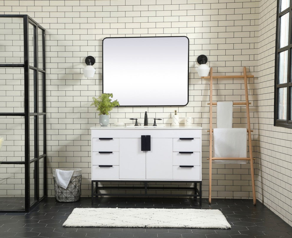 Home Living 22" Modern White-Light Bathroom Vanity