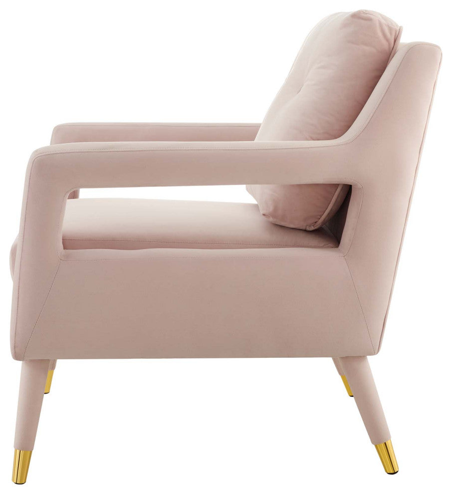 Armchair Accent Chair, Set of 2, Velvet, Pink, Modern, Living Lounge Hospitality