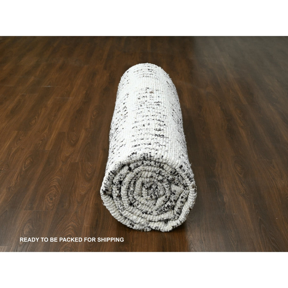 White Heat Modern Design Wool Hand Knotted Oversized Oriental Rug 12'1"x17'9"