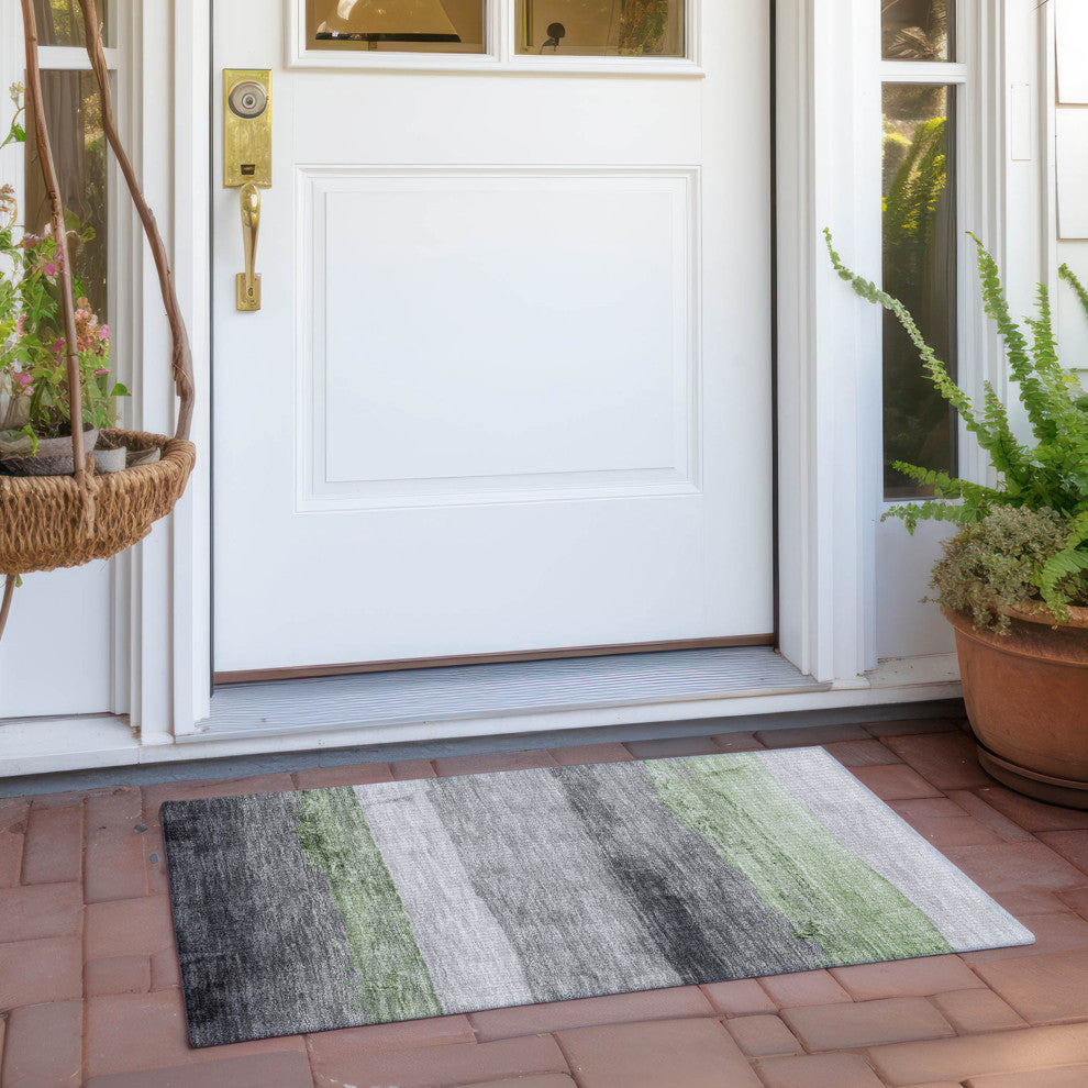 Machine Washable Indoor/Outdoor Chantille ACN1883 Aloe 1'8" x 2'6" Rug