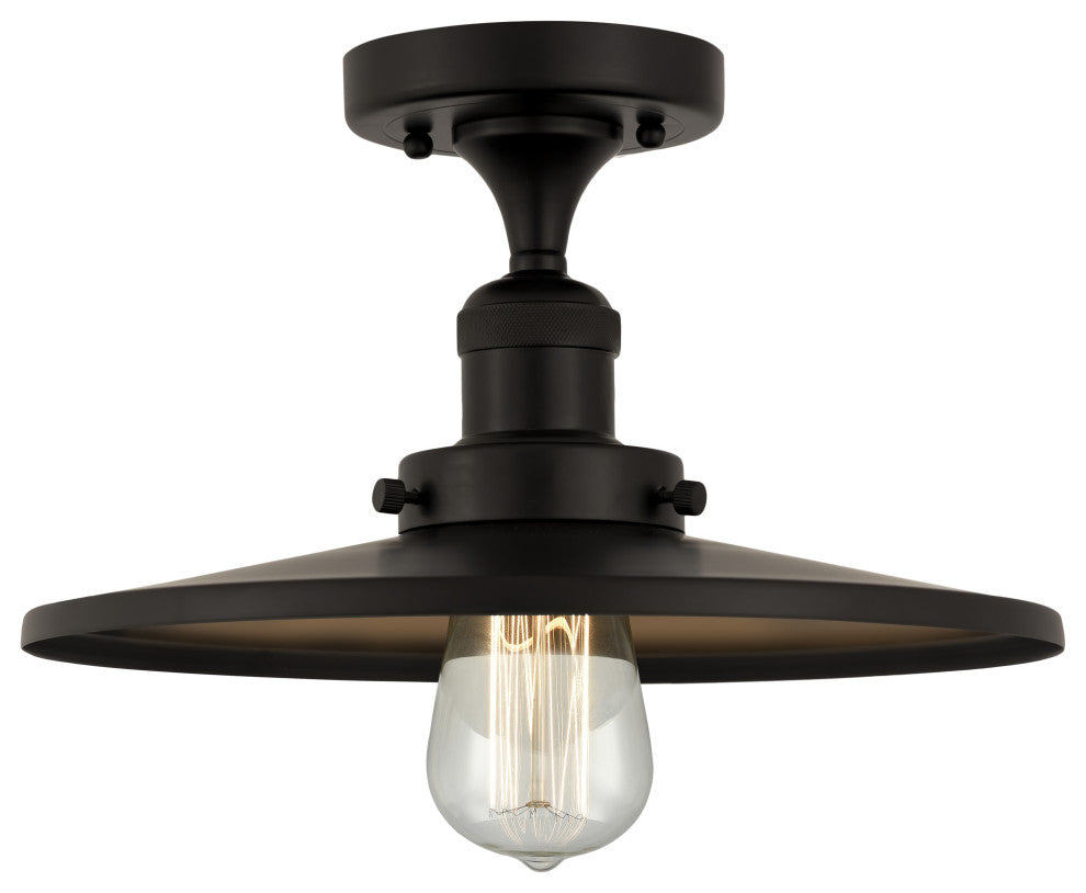 Innovations Lighting 517-1CH-BK-MFR-BK-12 1 Light 12" Semi-Flush Mount