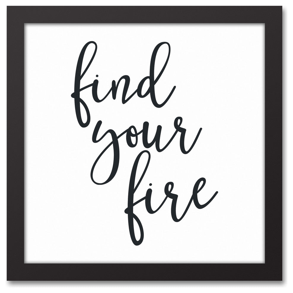 Find Your Fire Black Framed Canvas, 12x12