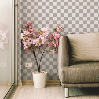 Checkmate Peel and Stick Wallpaper Grey Check Sample