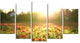 Poppy Field under Bright Sunlight, Landscape Canvas Print, 60"x32", 5 Panels