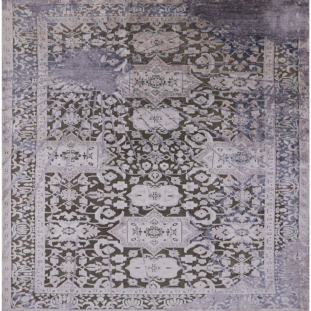 Ahgly Company Indoor Square Mid-Century Modern Area Rugs, 8' Square