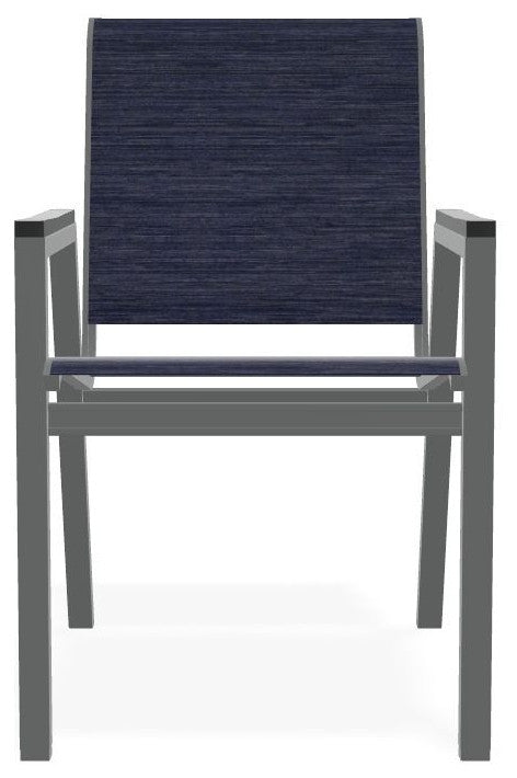 Bazza Sling Stackable Outdoor Dining Chair, Collect Indigo/Graphite
