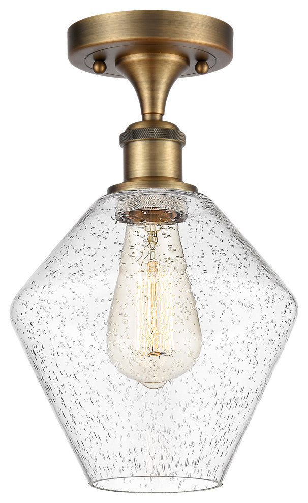 Innovations 516-1C-BB-G654-8-LED 1-Light Semi-Flush Mount, Brushed Brass