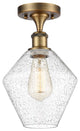 Innovations 516-1C-BB-G654-8-LED 1-Light Semi-Flush Mount, Brushed Brass