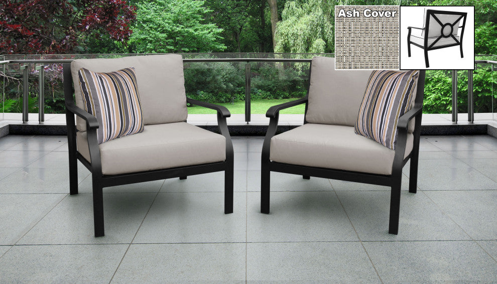 kathy ireland Madison Ave. 2 Piece Aluminum Patio Furniture Set 02b, Truffle