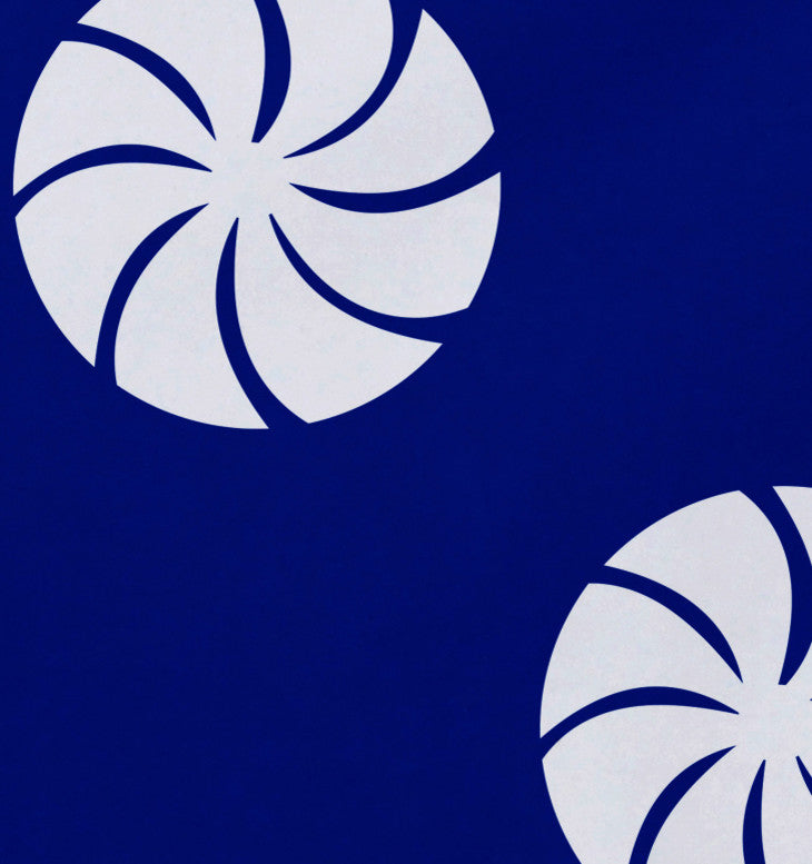 Whirl Of The Season, Holiday Geometric Print Placement, Royal Blue, Set of 4