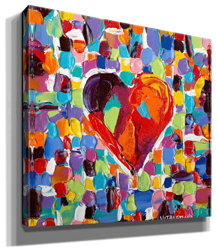 Mosaic Heart III' by Carolee Vitaletti Giclee Canvas Wall Art, 18"x18"