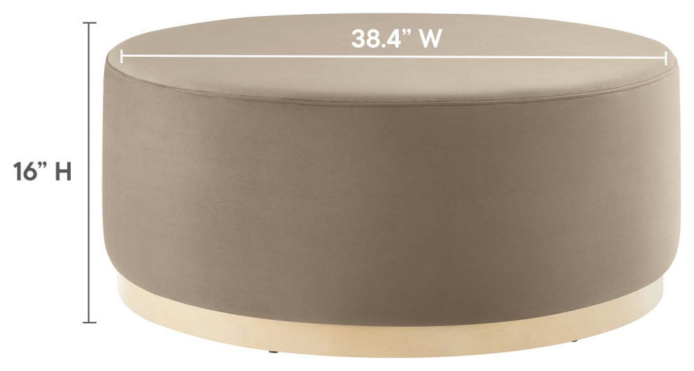 Tilden Large 38" Round Performance Velvet Upholstered Ottoman