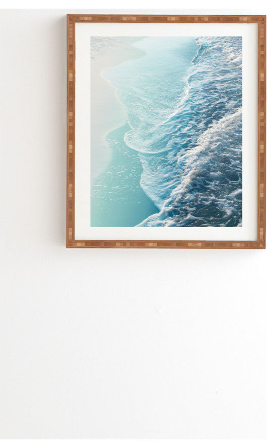 Anita's & Bella's Artwork Turquoise Ocean Dream Waves Framed Wall Art, 14x16.5"